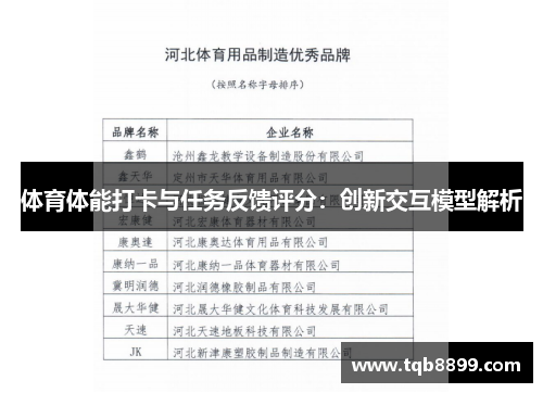 体育体能打卡与任务反馈评分：创新交互模型解析